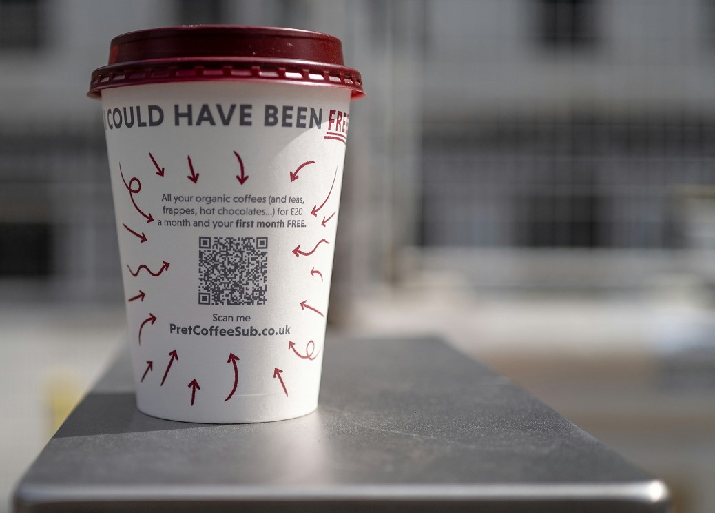 coffee cup with qr code